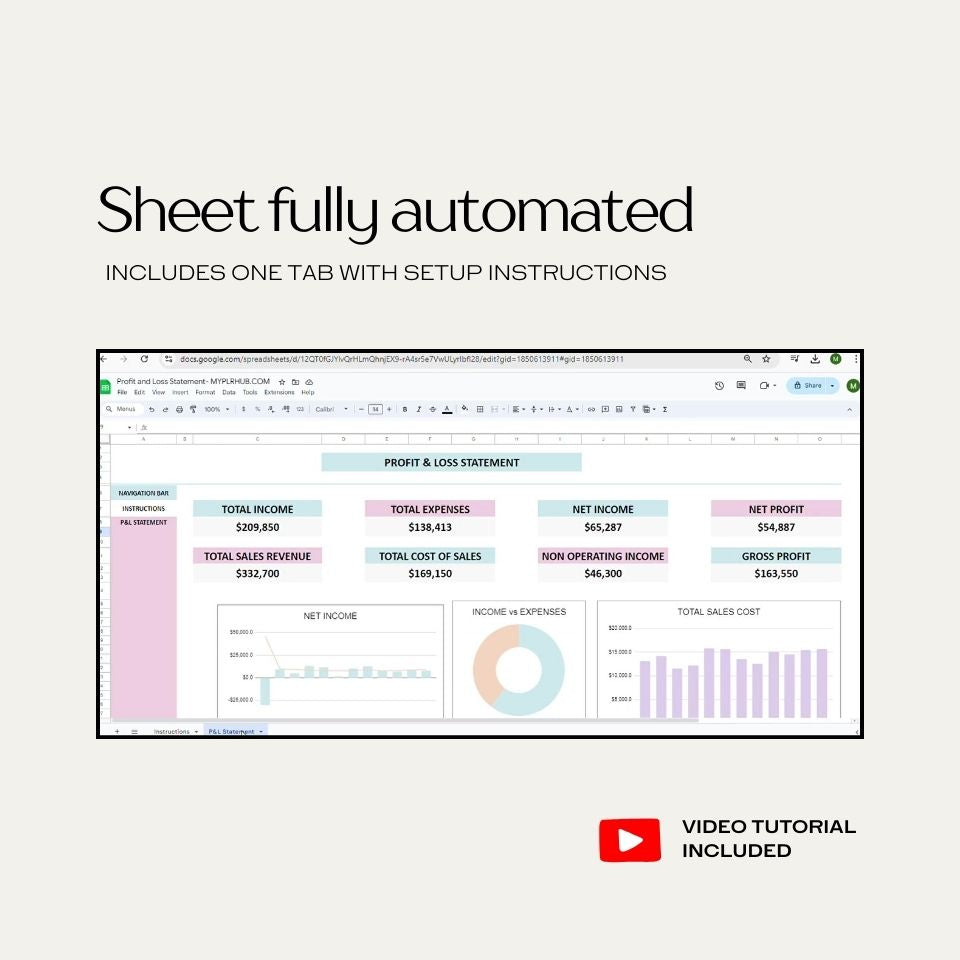 Profit and Loss Tracker Template 